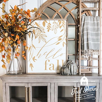 Golden Hello Fall Sign Golden Hello Fall Sign