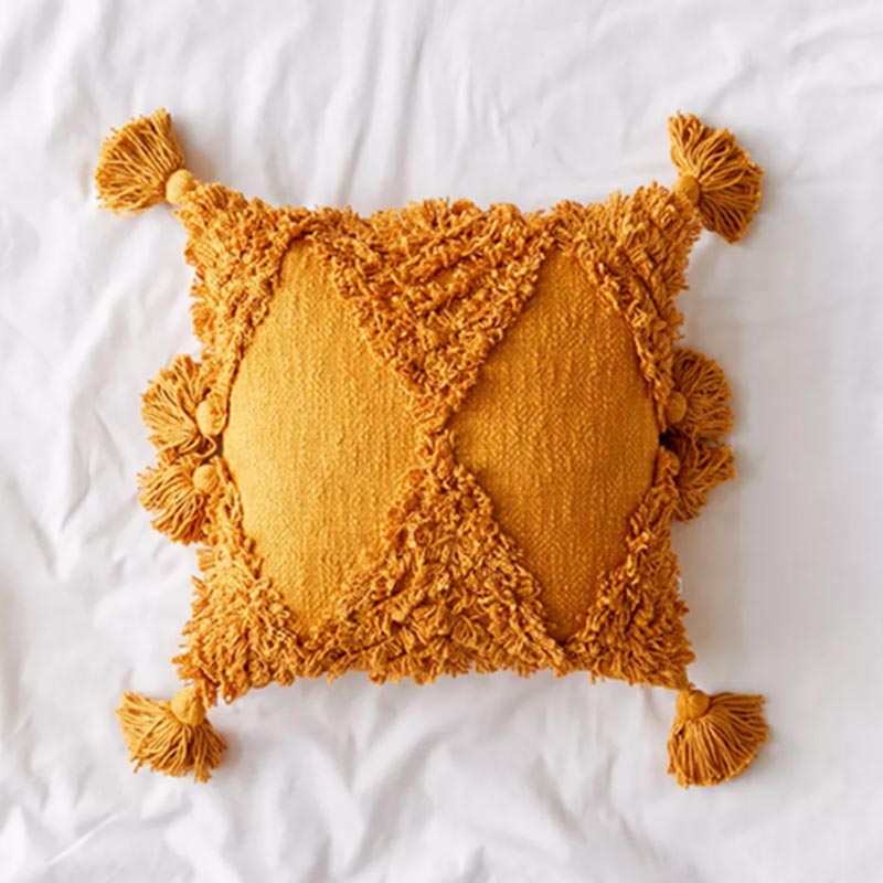 Fun Textural Marigold Pillow