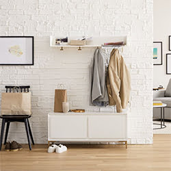 West Elm Nolan Entryway Bench and Wall Shelf Set West Elm Nolan Entryway Bench and Wall Shelf Set