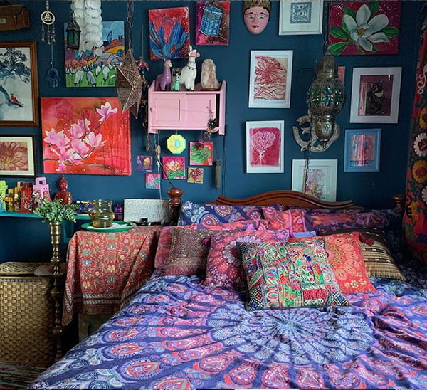 eclectic bedroom