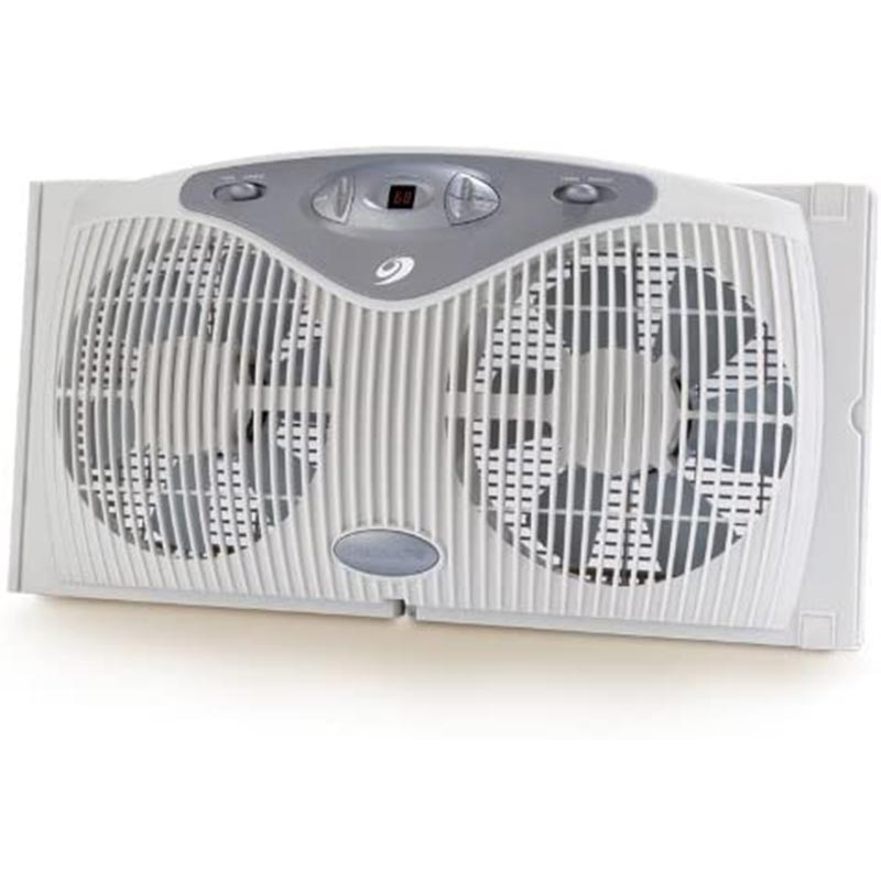 Bionaire Twin Window Fan with Adjustable Thermostat