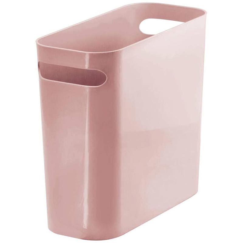 mDesign Slim Plastic Rectangular Garbage Can With Handles From Amazon
