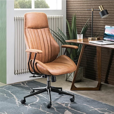 Williston Forge Albaugh Suede Executive Chair