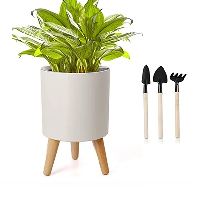 HOHY 7.5-inch Self-Watering Planter with Stand