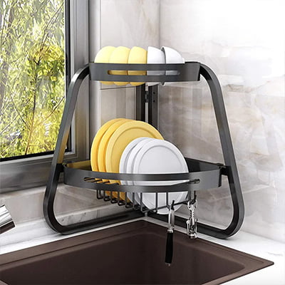 Weilaicheng 2-Tier Over the Sink Corner Dish Drying Rack