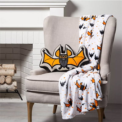 50x60 in Wamika Halloween Throw Blanket Home Decor Super Soft Lightweight Scary Boo Bat Watercolor Spiderweb Doodle Fleece Warm Blankets for Couch Bed Chair Office Sofa Travelling Camping 