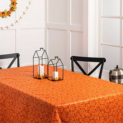 Oarencol Halloween Table Runner Spooky Cats Pumpkin 13x90 inch Table Cover for Kitchen Party Holiday Dining Home Everyday 
