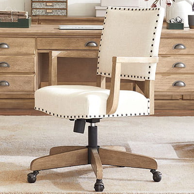 Pottery Barn Manchester Upholstered Swivel Desk Chair