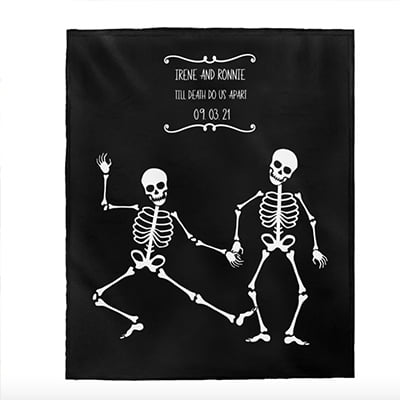 Soxy Studio Dancing Skeletons Personalized Halloween Blanket