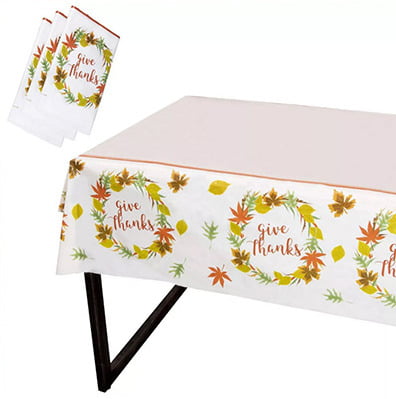 Juvale 'Give Thanks' Disposable Thanksgiving Tablecloth