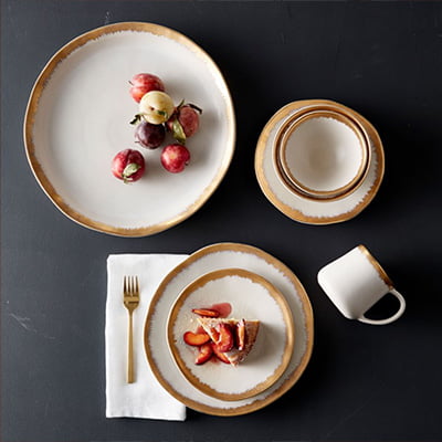Williams Sonoma Brushed Gold Dinner Plates