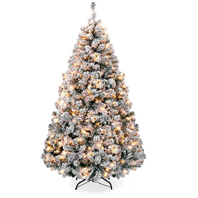 Best Choice Products Christmas Tree with Flocked Branches