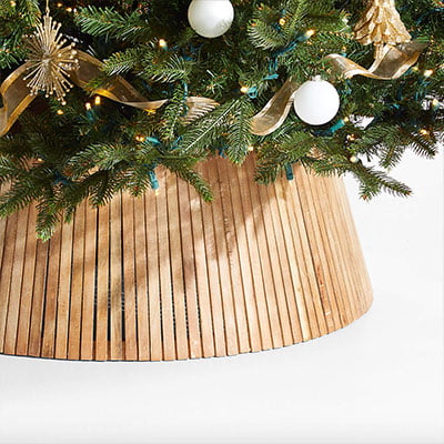 Crate and Barrel Skei Wood Christmas Tree Collar