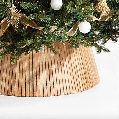 Crate and Barrel Skei Wood Christmas Tree Collar Crate and Barrel Skei Wood Christmas Tree Collar