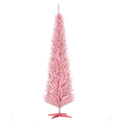 HOMCOM Pink Pencil Artificial Christmas Tree
