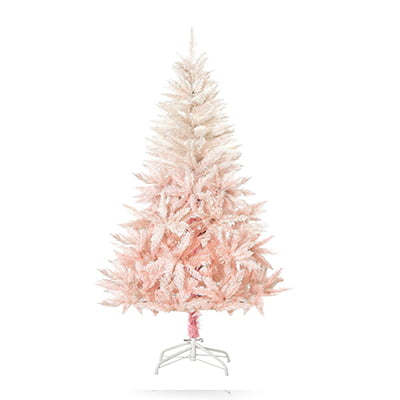 HOMCOM White & Pink Ombre Artificial Christmas Tree