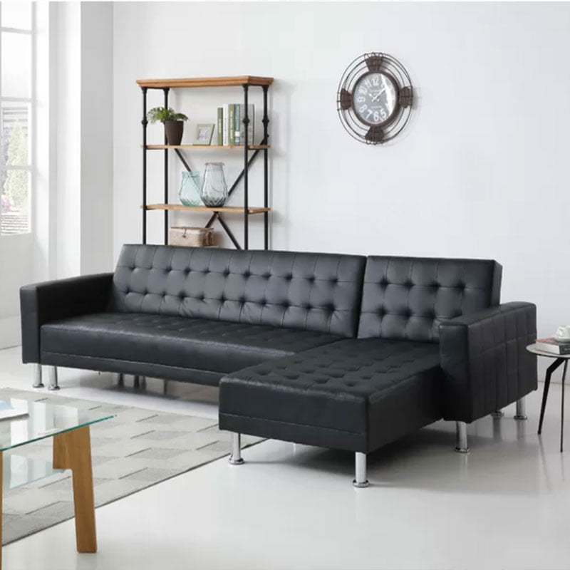 Ivy Bronx Laux Faux Leather Sleeper Sofa & Chaise