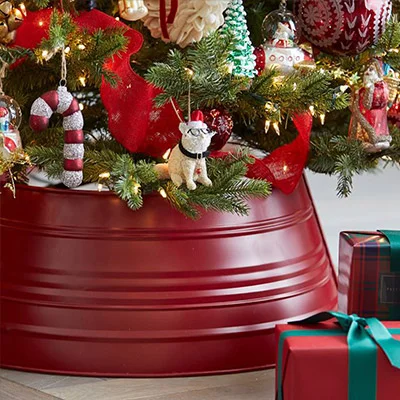 Pottery Barn Red Metal Tree Collar Pottery Barn Red Metal Tree Collar
