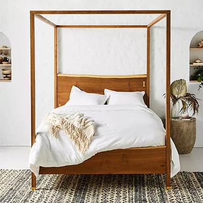 Anthropologie Prana Live-Edge Canopy Bed Anthropologie Prana Live-Edge Canopy Bed