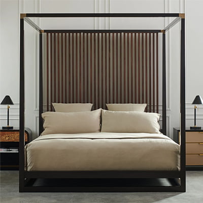 Caracole Pinstripe Canopy Bed