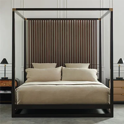 Caracole Pinstripe Canopy Bed Caracole Pinstripe Canopy Bed