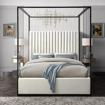 Mercer41 Gianluca Tufted Upholstery Canopy Bed Mercer41 Gianluca Tufted Upholstery Canopy Bed