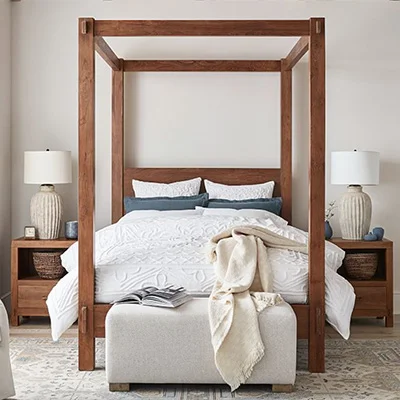 Pottery Barn Menlo Reclaimed Teak Canopy Bed Pottery Barn Menlo Reclaimed Teak Canopy Bed