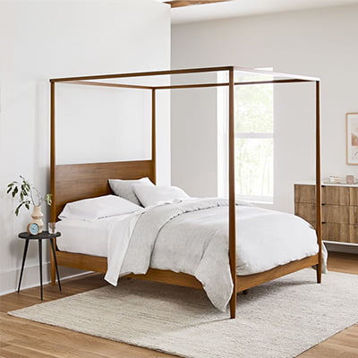 West Elm Mid-Century Canopy Bed 