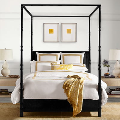 Williams Sonoma Four-Poster Cane Bed