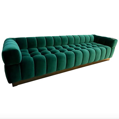 Adesso Imports Tufted Green Velvet Sofa