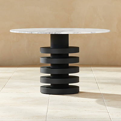 CB2 Column Dining Table with Black Base