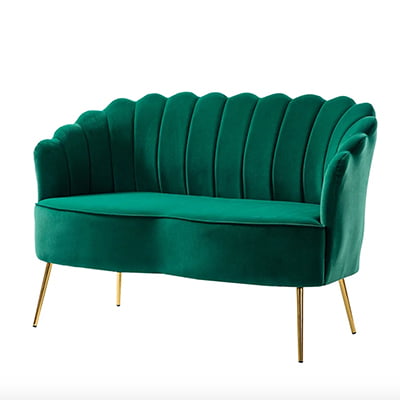 Etta Avenue Hendrix Flared-Arm Velvet Loveseat