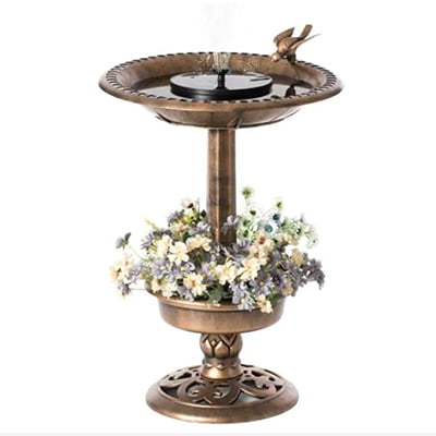 Gardenised Solar Fountain with Planter Bowl