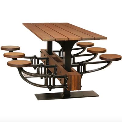 Get Back Inc. Industrial Swing-Out-Seat Outdoor Table