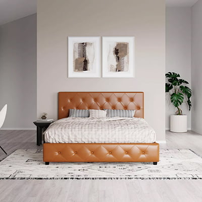 Room & Joy Faux Leather Upholstered Bed