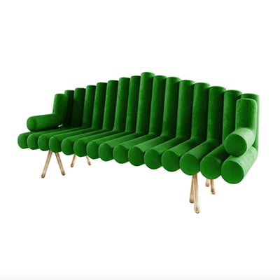 Troy Smith Studio Green Velvet Sofa