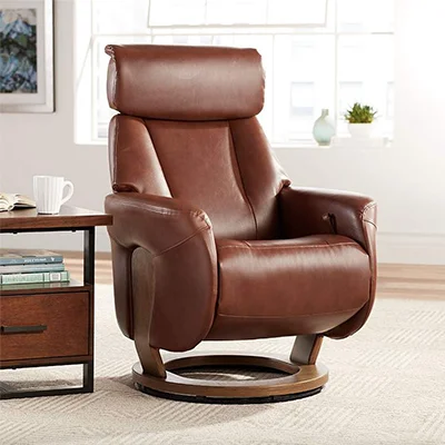 Augusta Brown Faux Leather 4-Way Modern Recliner Chair
