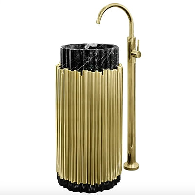 Modern Symphony In Gold-Plated Brass Freestanding by Maison Valentina