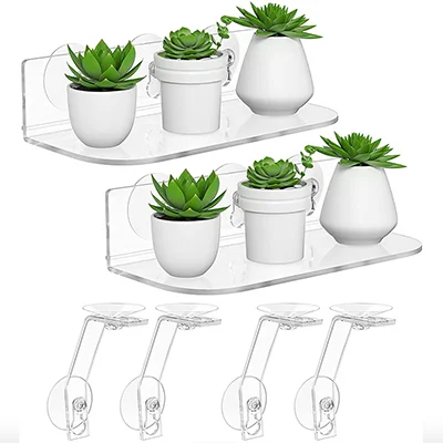 NPPLUS 2 Pack Acrylic Suction Cup Shelf NPPLUS 2 Pack Acrylic Suction Cup Shelf