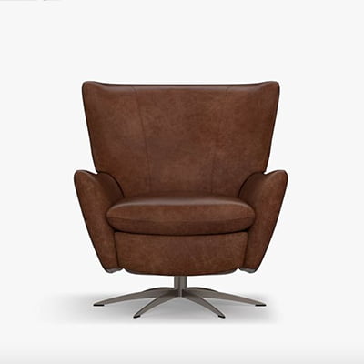 Wells Leather Swivel Recliner_ Wells Leather Swivel Recliner