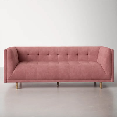 AllModern George Blush Pink Velvet Sofa