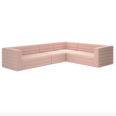CB2 X Mermelada Estudio Strato 4-Piece Blush Pink Sectional Sofa