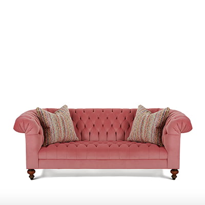 Old Hickory Tannery Cadence Tufted Pink Sofa