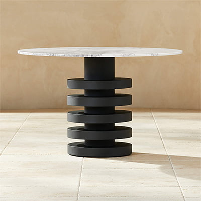 CB2 x Caleb Zipperer Column Patio Dining Table with Black Base