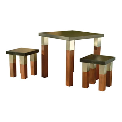Modern Outdoor Kenji Stainless Steel Outdoor Dining Table