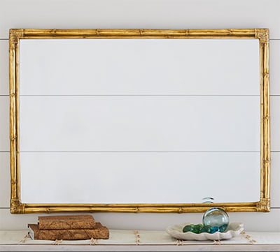 Pottery Barn Gold Bamboo Frame Accent Mirror