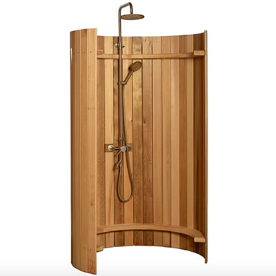 Rinse Outdoor Showers Ellipse Cedar Shower