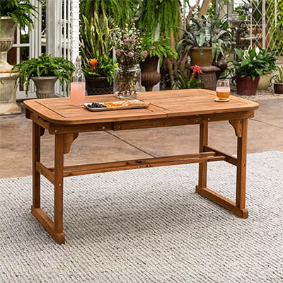 Walker Edison Acacia Wood Butterfly Outdoor Dining Table