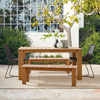 West Elm Playa Outdoor Dining Table & Benches
