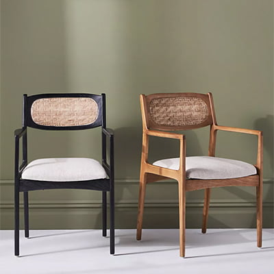Anthropologie Zoey Caned Dining Chair